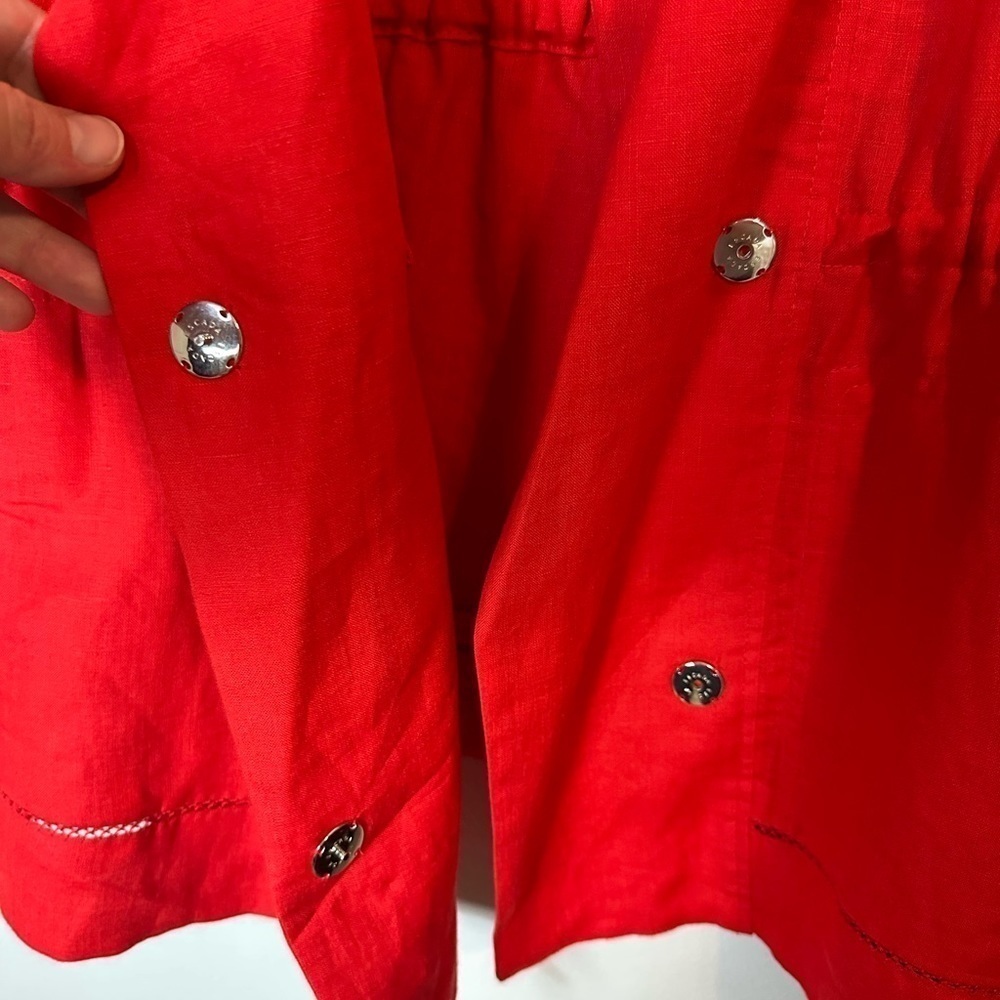 Escada Sport 100% Linen Red Jacket Coat Size EU 42 Large - Picture 9 of 16